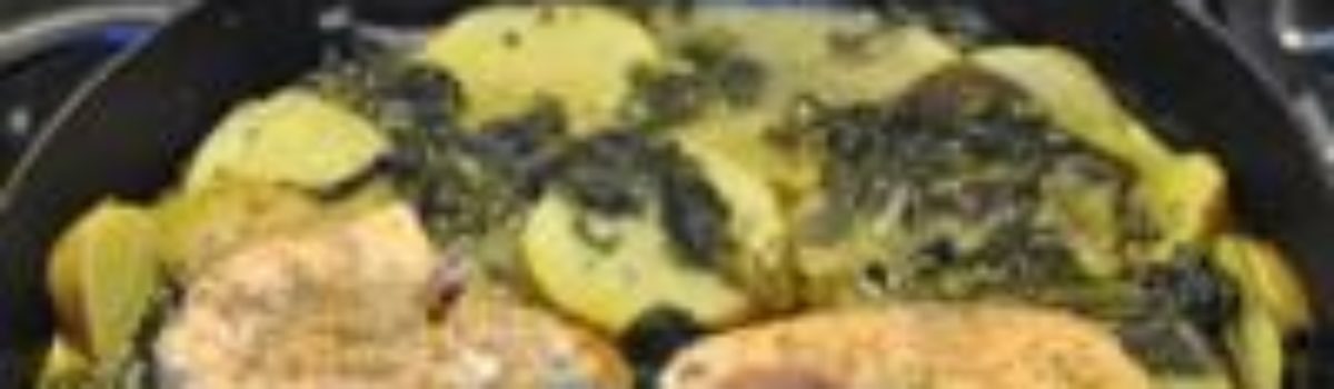 Kartoffel-Spinat-Ragout auf Lachs