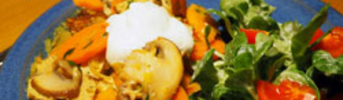 Süßkartoffel Champignon Pfanne