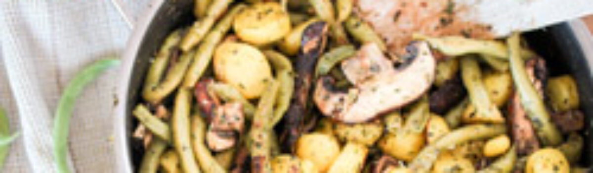 Bohnen-Kartoffelpfanne mit Kräutern der Provence