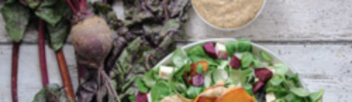 Feldsalat mit gebratenem Kürbis