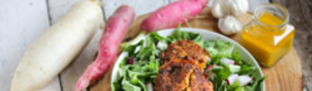 Rettich-Süßkartoffelpuffer