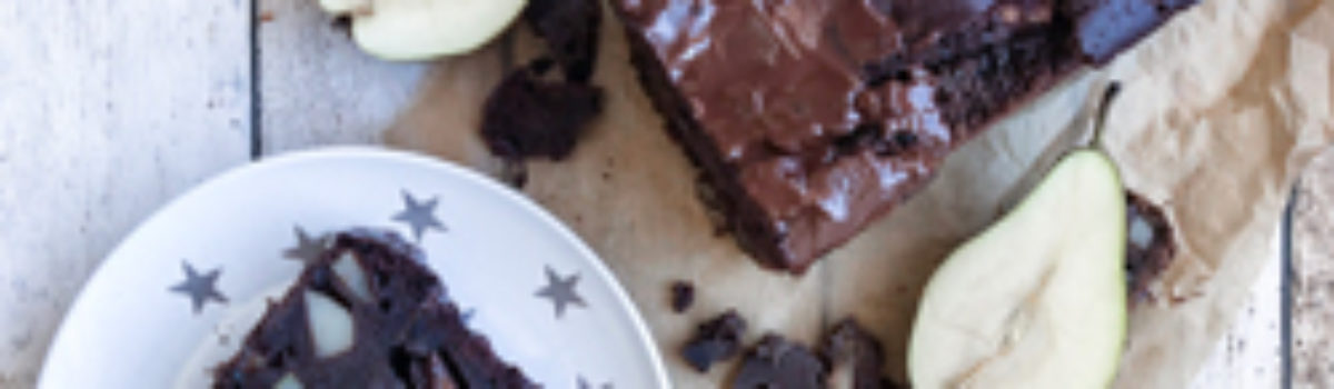 Schokobrownie-Birnenkuchen