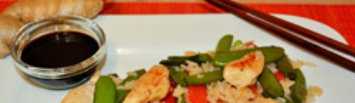Zuckerschoten mit Hähnchenbrustfilet