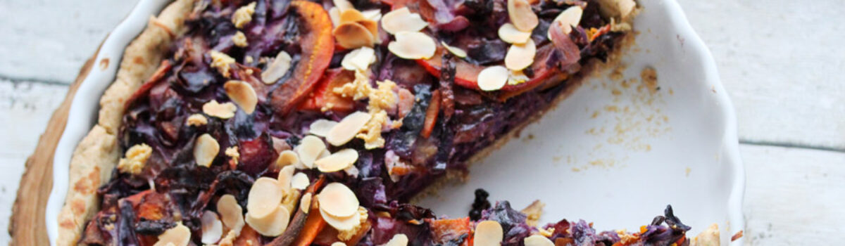 Rotkohl Kürbis Quiche