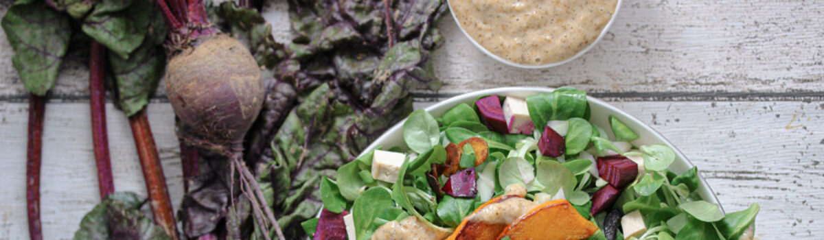 Feldsalat mit gebratenem Kürbis